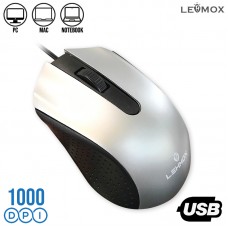 Mouse com Fio USB LEY-1539 Lehmox - Prata